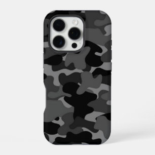 Grey Black Camo iPhone 16 Pro Case