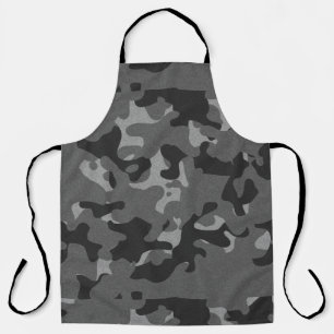 Grey Black Camouflage Apron