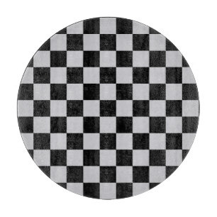 Grey Black Check Pattern Design Cutting Board