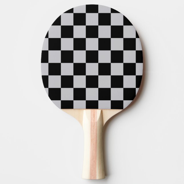 Grey Black Check Pattern Design Ping Pong Paddle (Front)