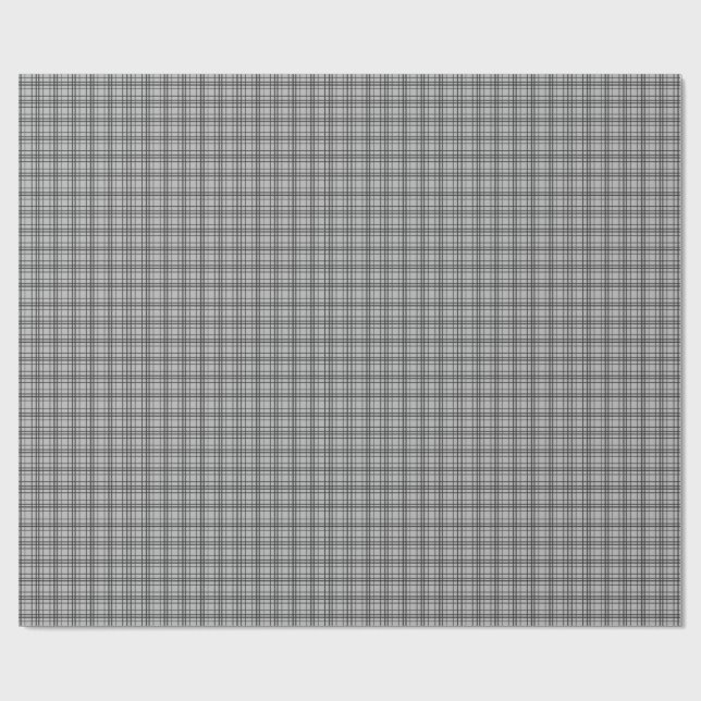 Grey black chequered lines wrapping paper (Flat)
