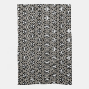 Grey+Black Circle Hexagon Pattern Kitchen cloth