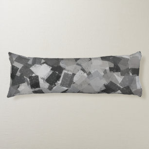 Grey Black Cubism Abstract Pattern Body Cushion