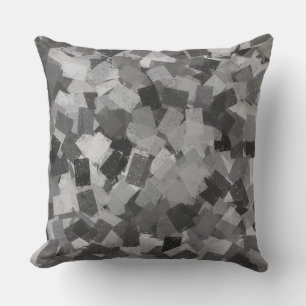 Grey Black Cubism Abstract Pattern Cushion