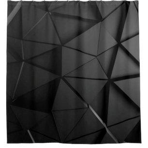 Grey black design shower curtain