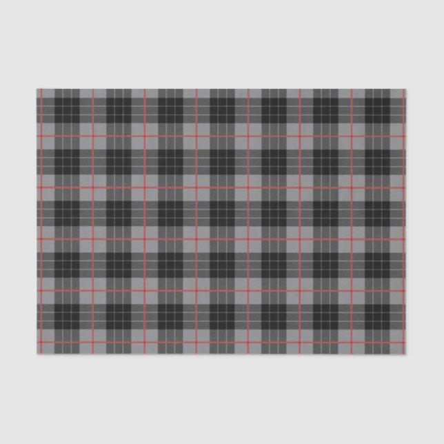 Grey black flannel plaid tartan  tissue paper (Front)