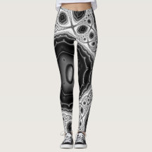 Grey/Black Fractal Art Leggings