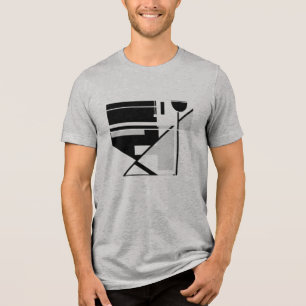 Grey Black Geometric Abstract Art Bold MCM Small Tri-Blend Shirt