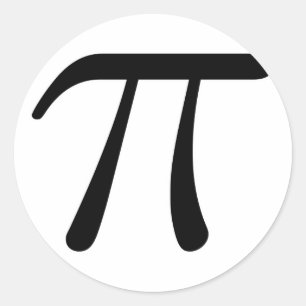 Grey Black Grey Yellow Orange Pi 3.14 symbol Math Classic Round Sticker