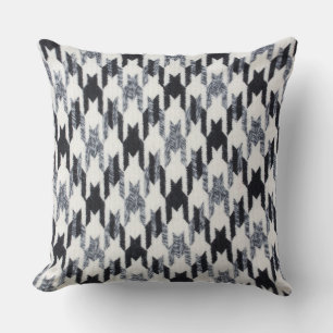Grey & Black Houndstooth Modern Fabric Texture Cushion