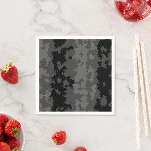 Grey Black Irregular Abstract Pattern Design  Napkin
