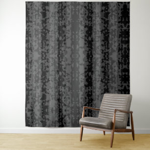 Grey Black Irregular Abstract Pattern Design Tapestry
