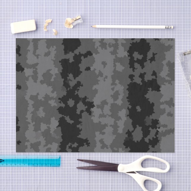 Grey Black Irregular Abstract Pattern Design  Tissue Paper (Craft)