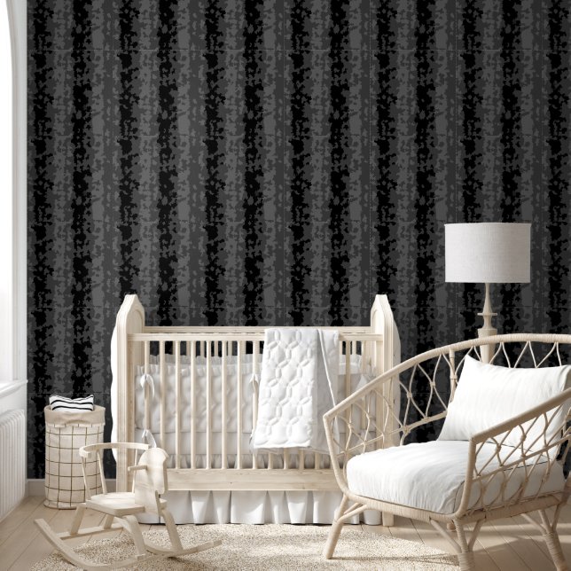 Grey Black Irregular Abstract Pattern Design  Wallpaper (Kids)