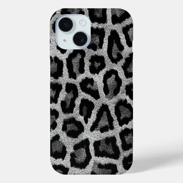 Grey Black Leopard Animal Print  Case-Mate iPhone Case (Back)