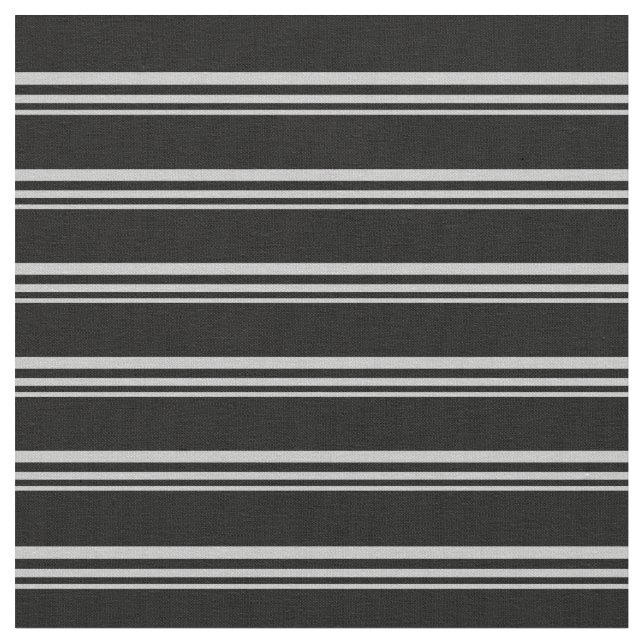 Grey & Black Lined/Striped Pattern Fabric (Close Up)