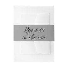 Grey & Black Love Wedding Grey Belly Band