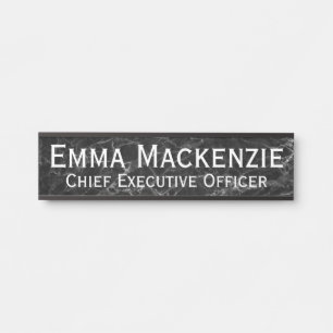 Grey Black Marble Hanging Door Sign Name Plate