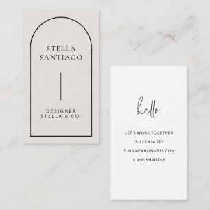 Grey Black Modern Minimalist Business Card