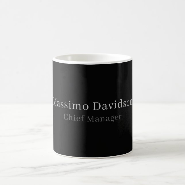 Grey Black Modern Minimalist Simple Serif Font Coffee Mug (Center)
