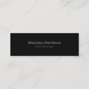 Grey Black Modern Minimalist Simple Serif Font Mini Business Card