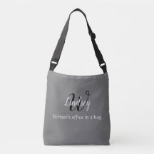 Grey & Black Monogram, Your Own Name, Writer's