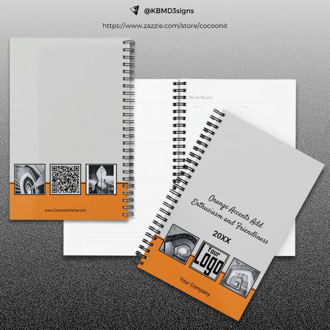 Grey, Black & Orange Service Collage Business Planner (Gray, Black & Orange Service Collage Business Planner)