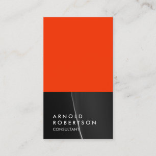 Grey Black Orange Trendy Consultant Business Card