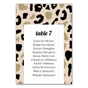 Grey black patches on beige. Seating chart Table N Number