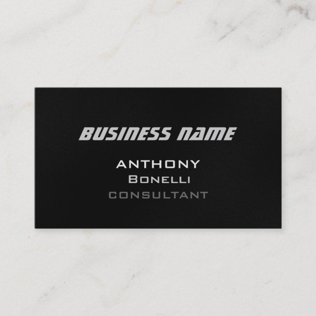 Grey Black Pattern Modern Charming Business Card (Front)