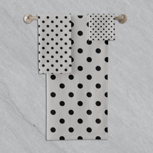 Grey Black Polka Dot Bath Towel Set (Creator Uploaded)