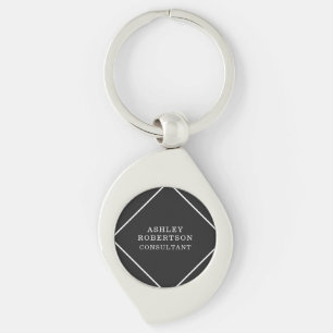 Grey Black Professional Stylish Trendy Minimalist Key Ring