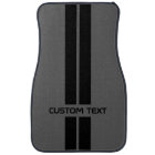 Grey & Black Racing Stripe Car Mats - custom text