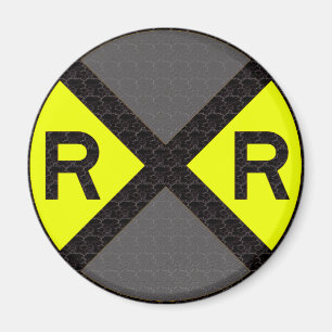 Grey & Black Railroad Crossing Magnet