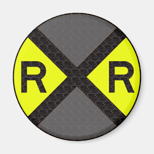 Grey & Black Railroad Crossing Magnet (Front)