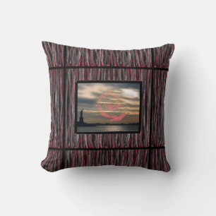 Grey Black Red Decorative Throw Pillow for Sofa