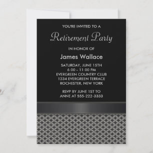 Grey Black Retirement Party Invitation