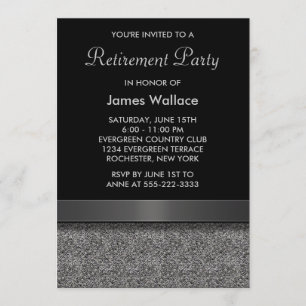 Grey Black Retirement Party Invitation
