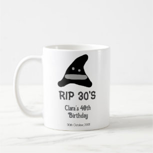 Grey black RIP 30's 40th birthday witch hat hallow Coffee Mug