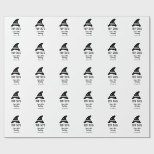 Grey black RIP 30's 40th birthday witch hat hallow Wrapping Paper