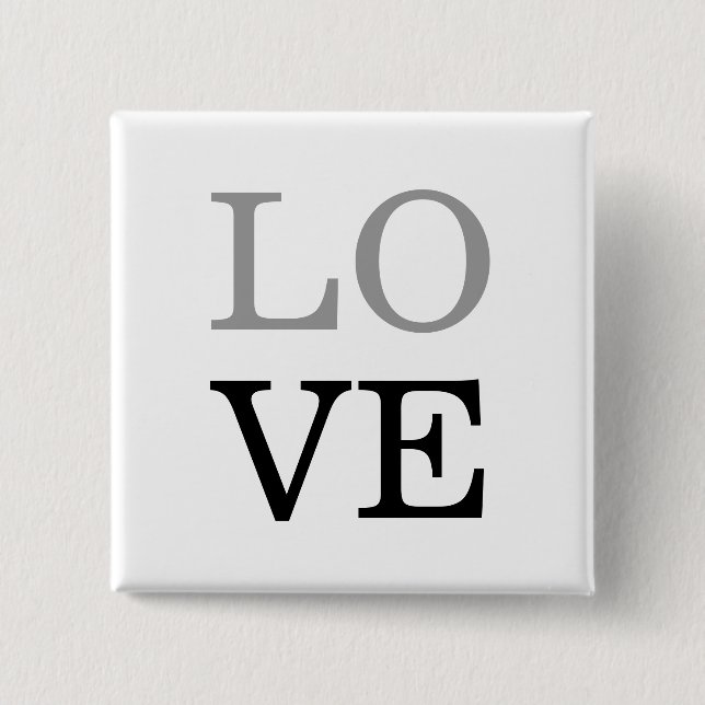Grey Black Script Love Wedding  15 Cm Square Badge (Front)