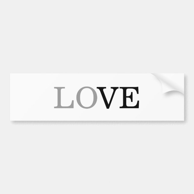 Grey Black Script Love Wedding  Bumper Sticker (Front)