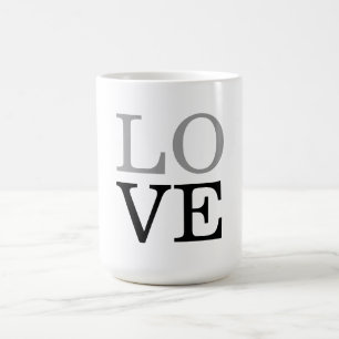 Grey Black Script Love Wedding  Coffee Mug