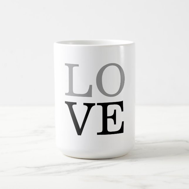 Grey Black Script Love Wedding  Coffee Mug (Center)