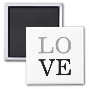 Grey Black Script Love Wedding  Magnet