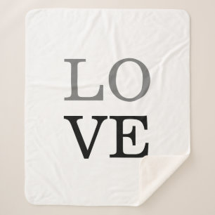 Grey Black Script Love Wedding  Sherpa Blanket