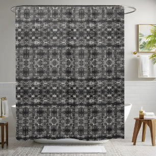 Grey Black Shower Curtain