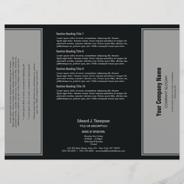 Grey Black Simple Border Brochure (Front)