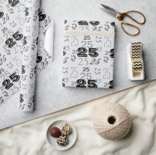 Grey Black Smoke Numbers Personalised Wrapping Paper