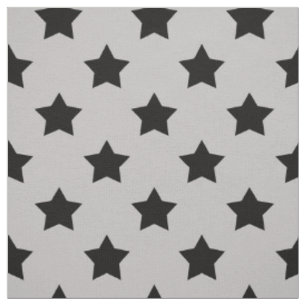 Grey Black Stars Pattern Decorative Textile Fabric